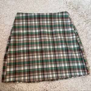 Zara green multi mini skirt XS